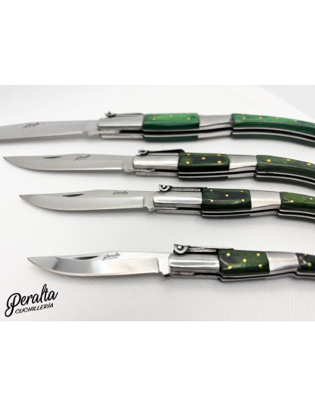 Navaja Árabe Carraca Madera Verde 14 cm