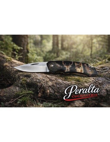 Navajas llavero con cadena 6,5 m hoja motivos caza