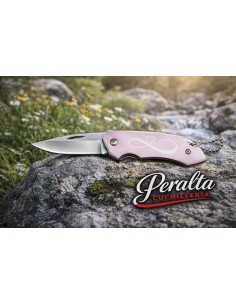 Navajas llavero con cadena 6,5 m hoja rosa corazón