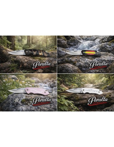 Navajas llavero con cadena 6,5 m hoja anillos boda