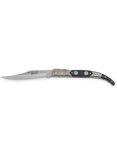 NAVAJA JOKER CLÁSICA ZAMAK PLATEADA Y NEGRA 10 CM