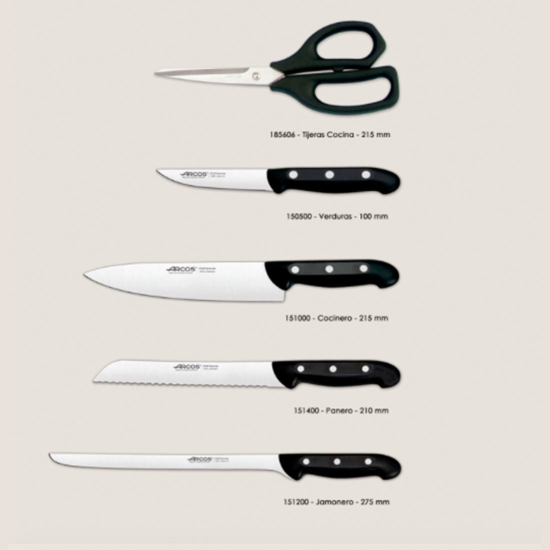Juego de cuchillos Arcos de 5 piezas - Universal