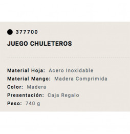 Cuchillo Chuletero mango madera (caja 12 unidades)